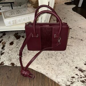 Steve Madden Burgundy Faux Leather Satchel